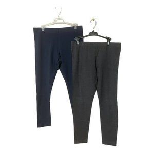 George Womens Leggings Cotton Blend Grey Navy Set of 2 Size XL